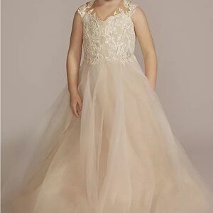 Embellished Glitter Tulle Flower Girl Dress